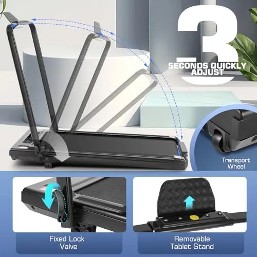 ANCHEER Under Desk Treadmill, 2.5HP Walking Pad Treadmill with Remote Control, Portable Compact Walking Treadmill for Home/Office/Gym, Installation-Free