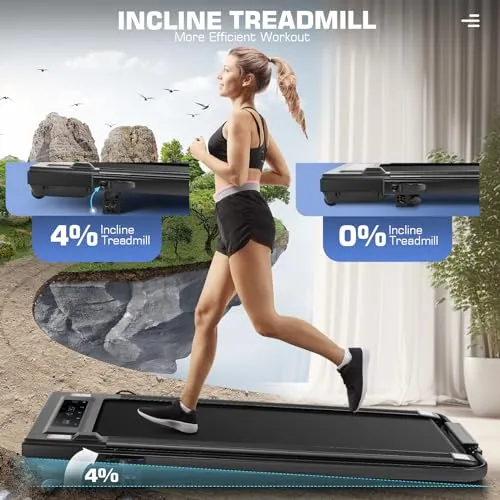 ANCHEER Under Desk Treadmill, 2.5HP Walking Pad Treadmill with Remote Control, Portable Compact Walking Treadmill for Home/Office/Gym, Installation-Free