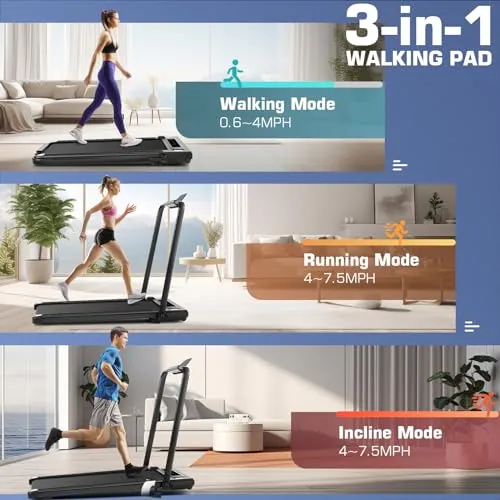 ANCHEER Under Desk Treadmill, 2.5HP Walking Pad Treadmill with Remote Control, Portable Compact Walking Treadmill for Home/Office/Gym, Installation-Free
