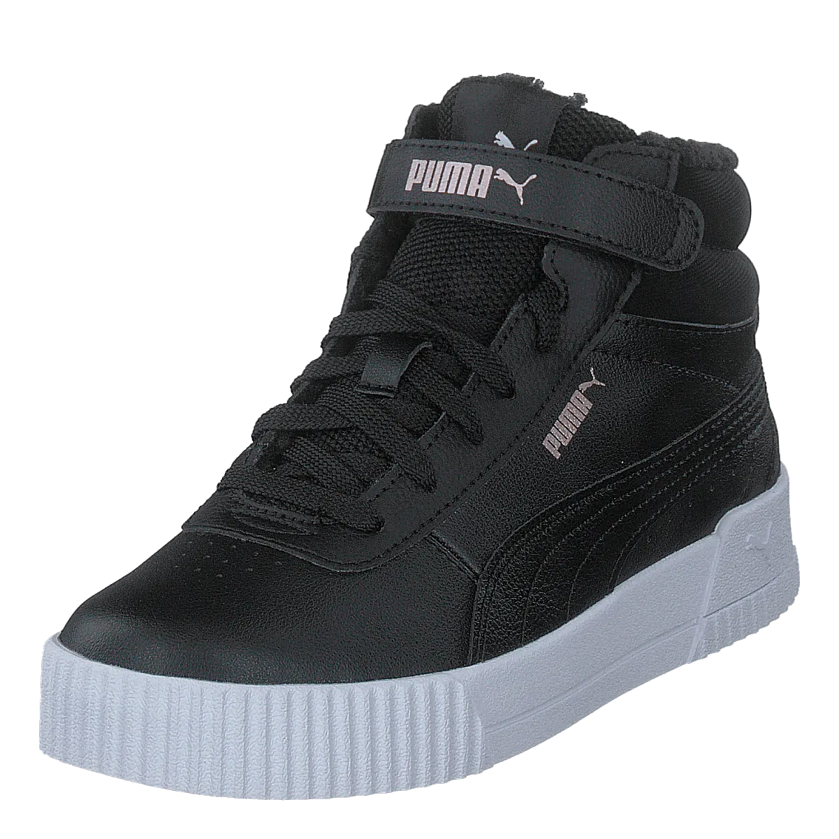 Carina Mid Fur Ps Puma Black-rose Gold-puma Whit