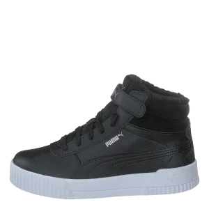 Carina Mid Fur Ps Puma Black-rose Gold-puma Whit