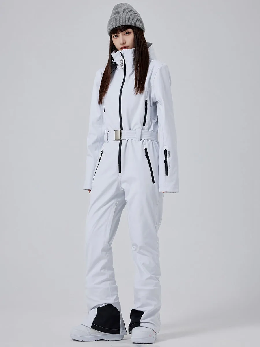 Cute Slim One Piece Ski Suit High Neck Snowsuits