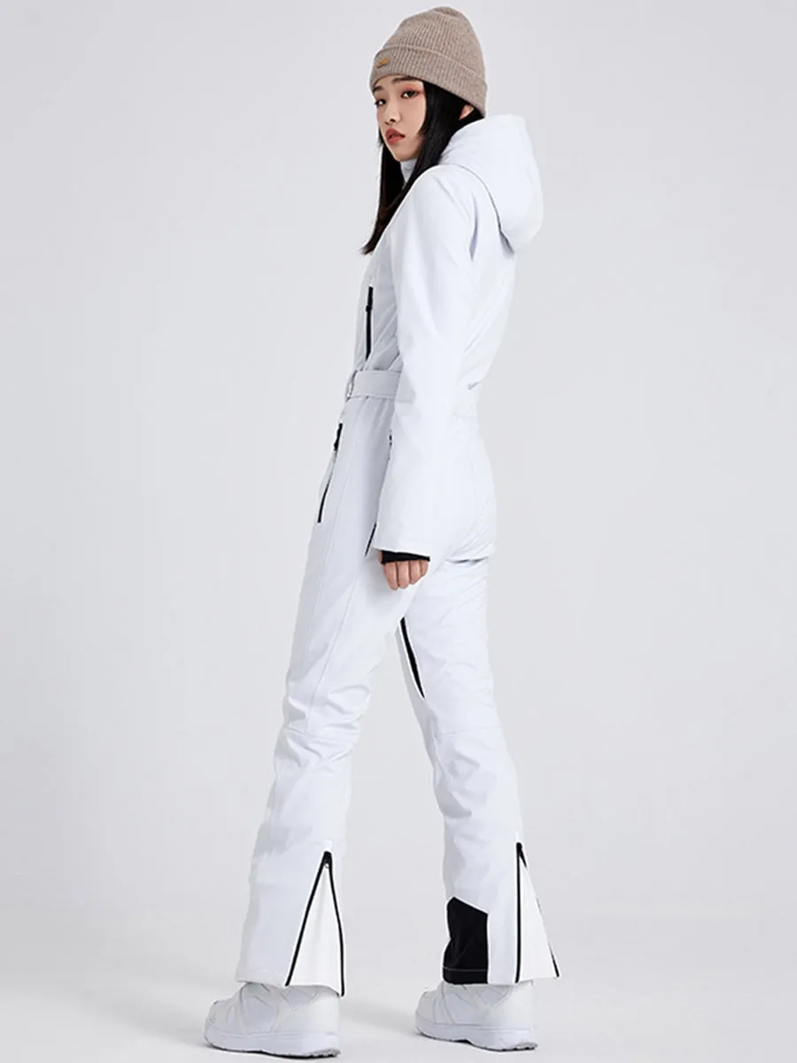 Cute Slim One Piece Ski Suit High Neck Snowsuits