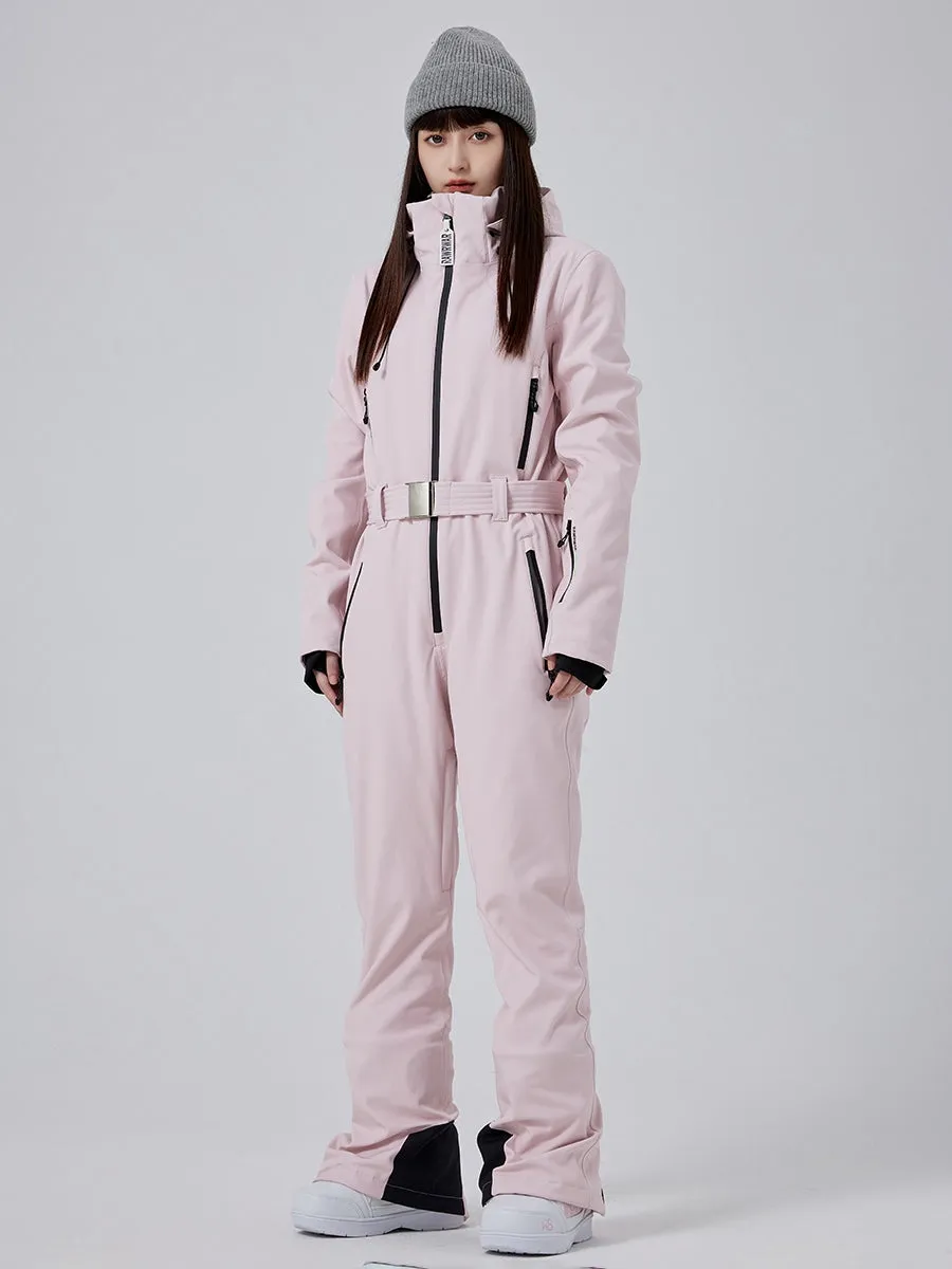 Cute Slim One Piece Ski Suit High Neck Snowsuits