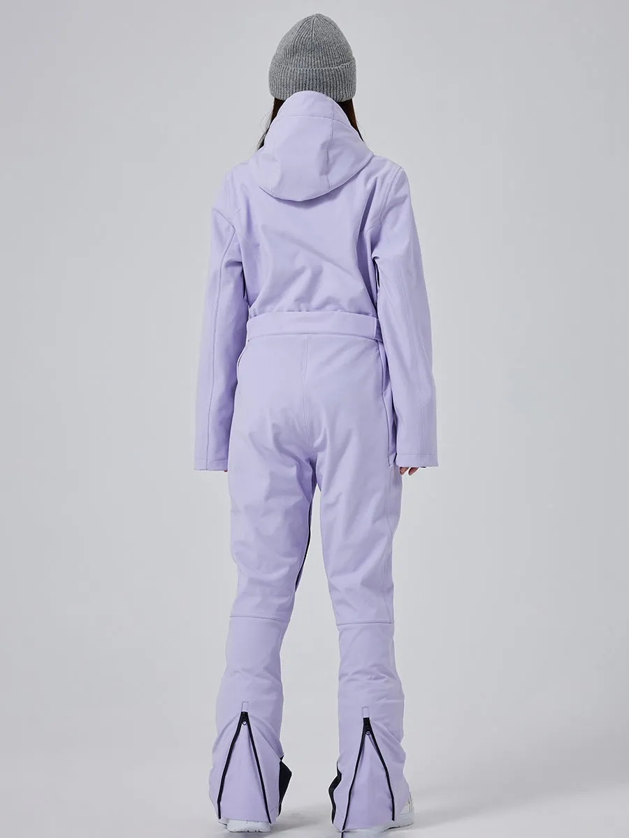 Cute Slim One Piece Ski Suit High Neck Snowsuits