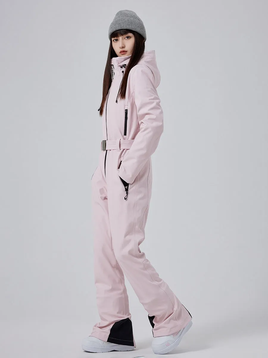Cute Slim One Piece Ski Suit High Neck Snowsuits