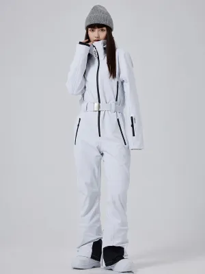 Cute Slim One Piece Ski Suit High Neck Snowsuits