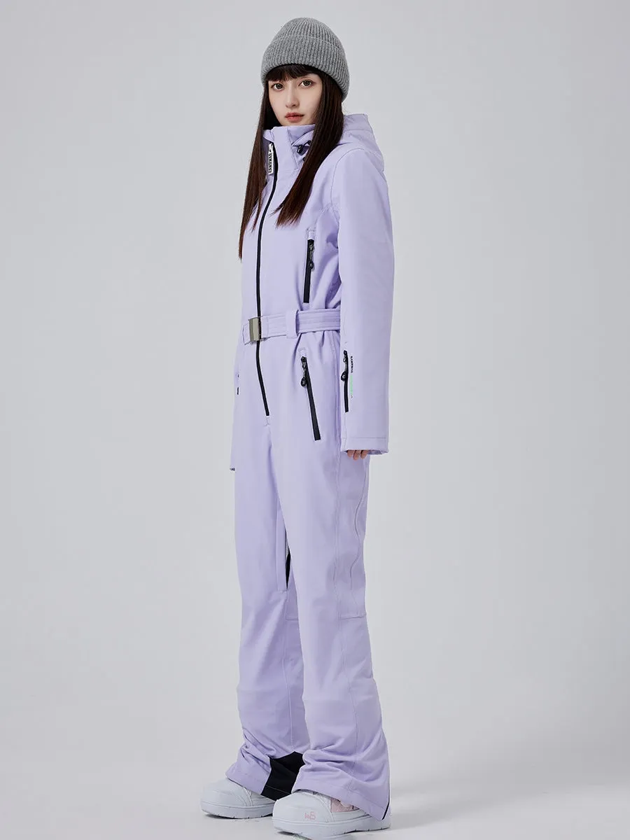 Cute Slim One Piece Ski Suit High Neck Snowsuits