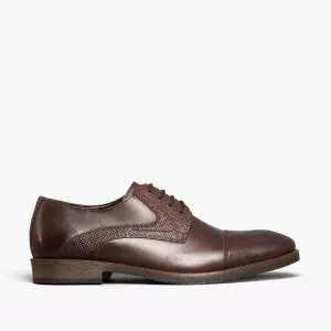 DERBY Mens Leather Plain Toe Shoes Brown