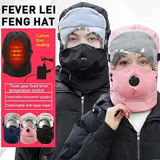 Detachable Goggles Fleece Heated Hat