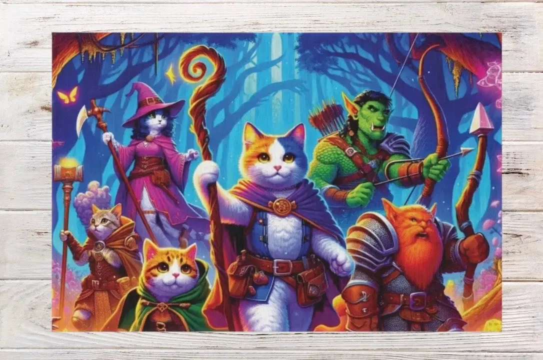 Dungeons and Dragons Adventure - Cat Lover - Indoor/Outdoor Rug