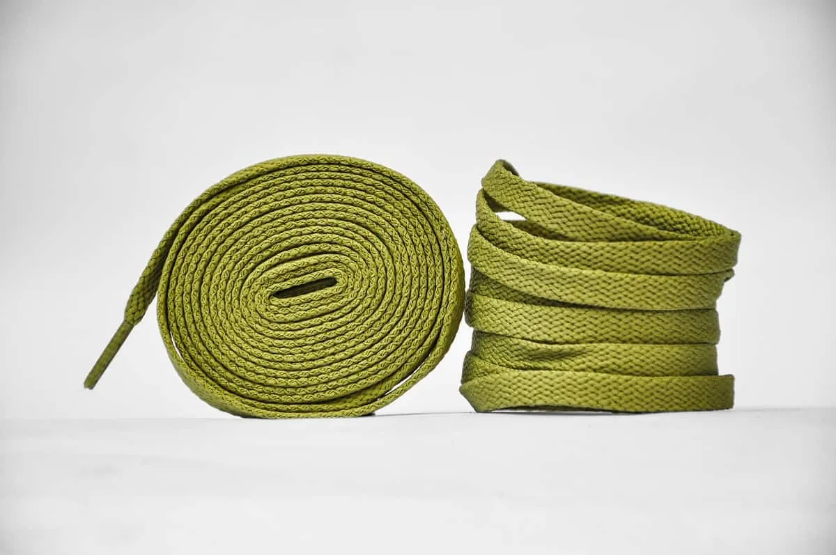 Flat Sneaker Laces- Olive Green | Jordan laces | AJ1 Laces | Kicks Machine