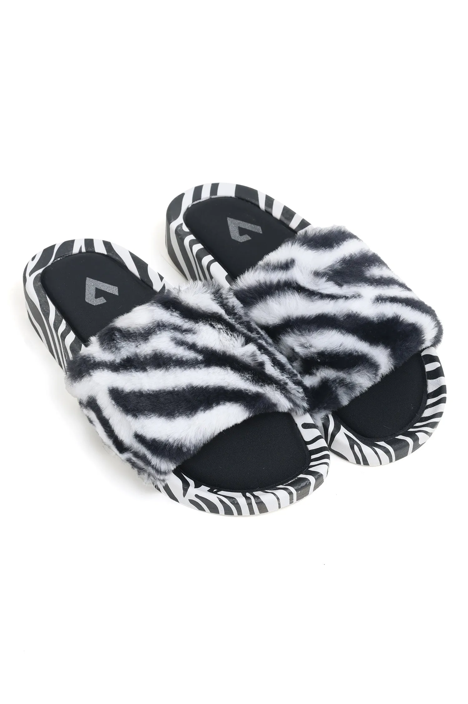 FUR SLIDES-BLACK