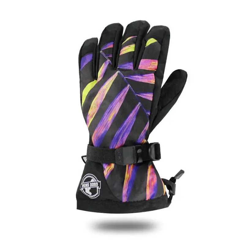 Hotian Men's Ski Snowboard Gloves Waterproof Anti-slip
