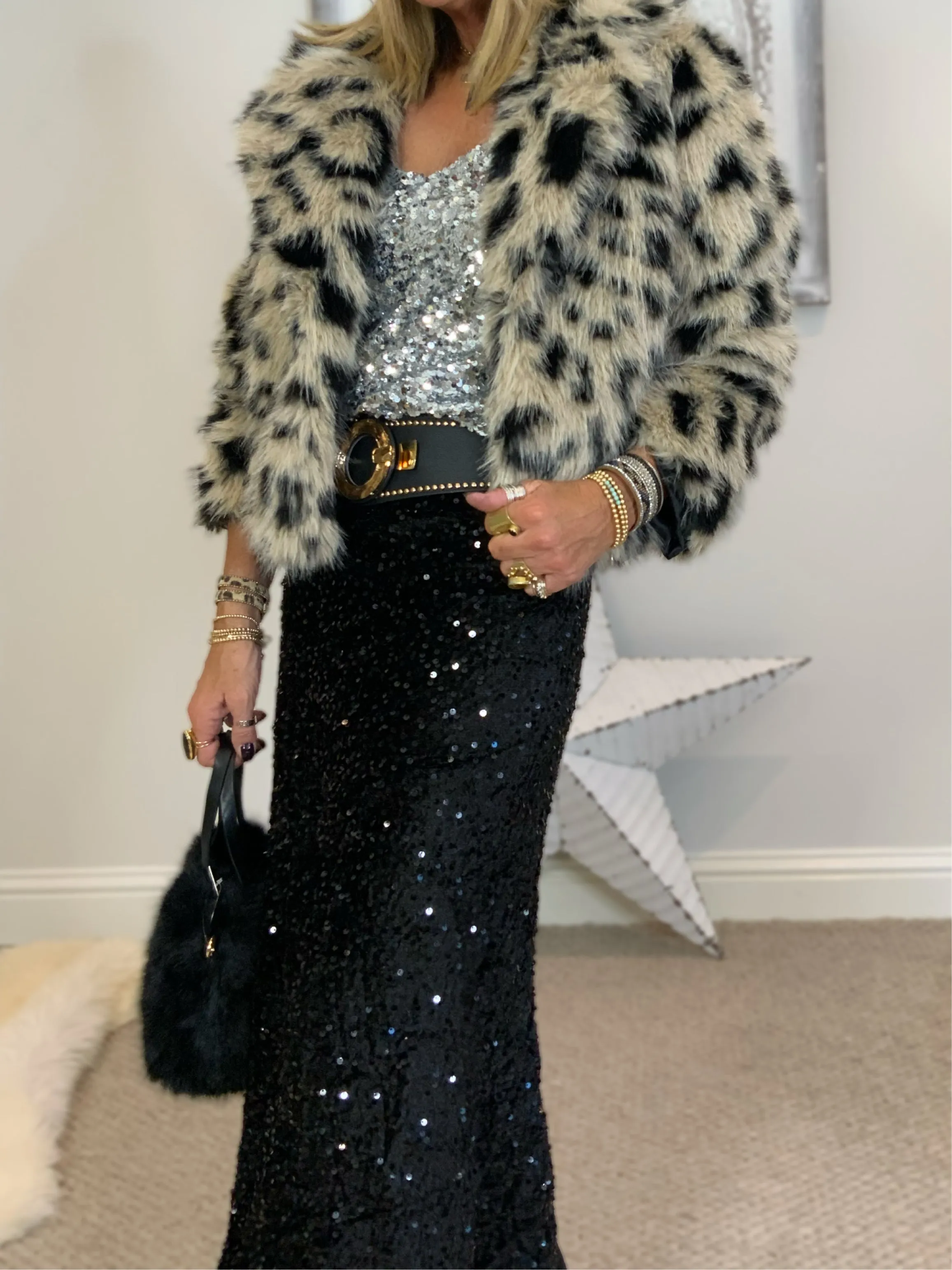 Leopard Print Faux Fur Jacket