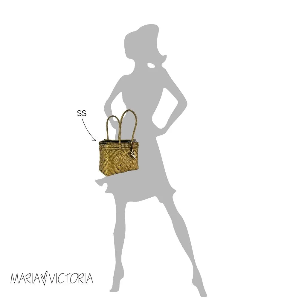 Maria Victoria | Flamingo V2 Baskets | Upcycled, Handwoven, Black&Multicolor Basket