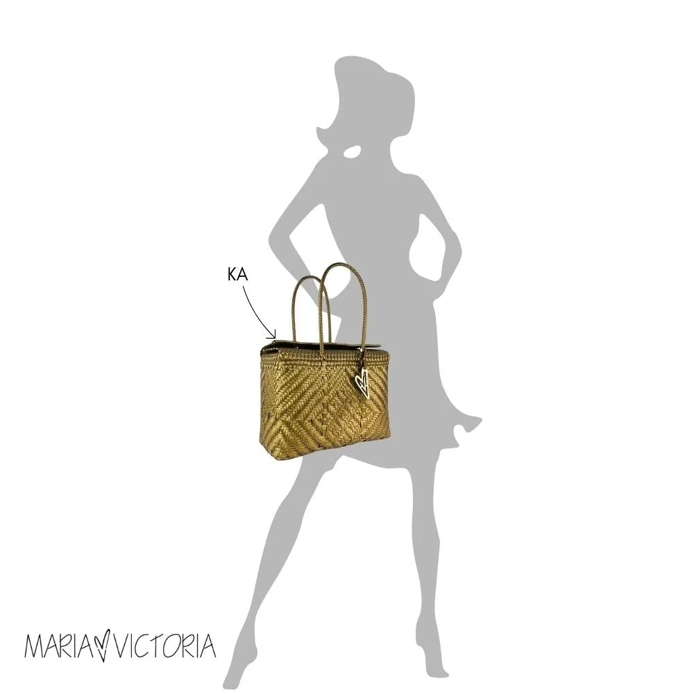 Maria Victoria | Flamingo V2 Baskets | Upcycled, Handwoven, Black&Multicolor Basket