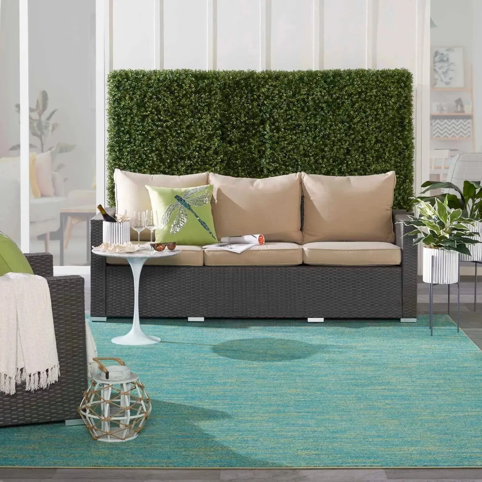 Nourison Essentials NRE01 Blue Green Rug