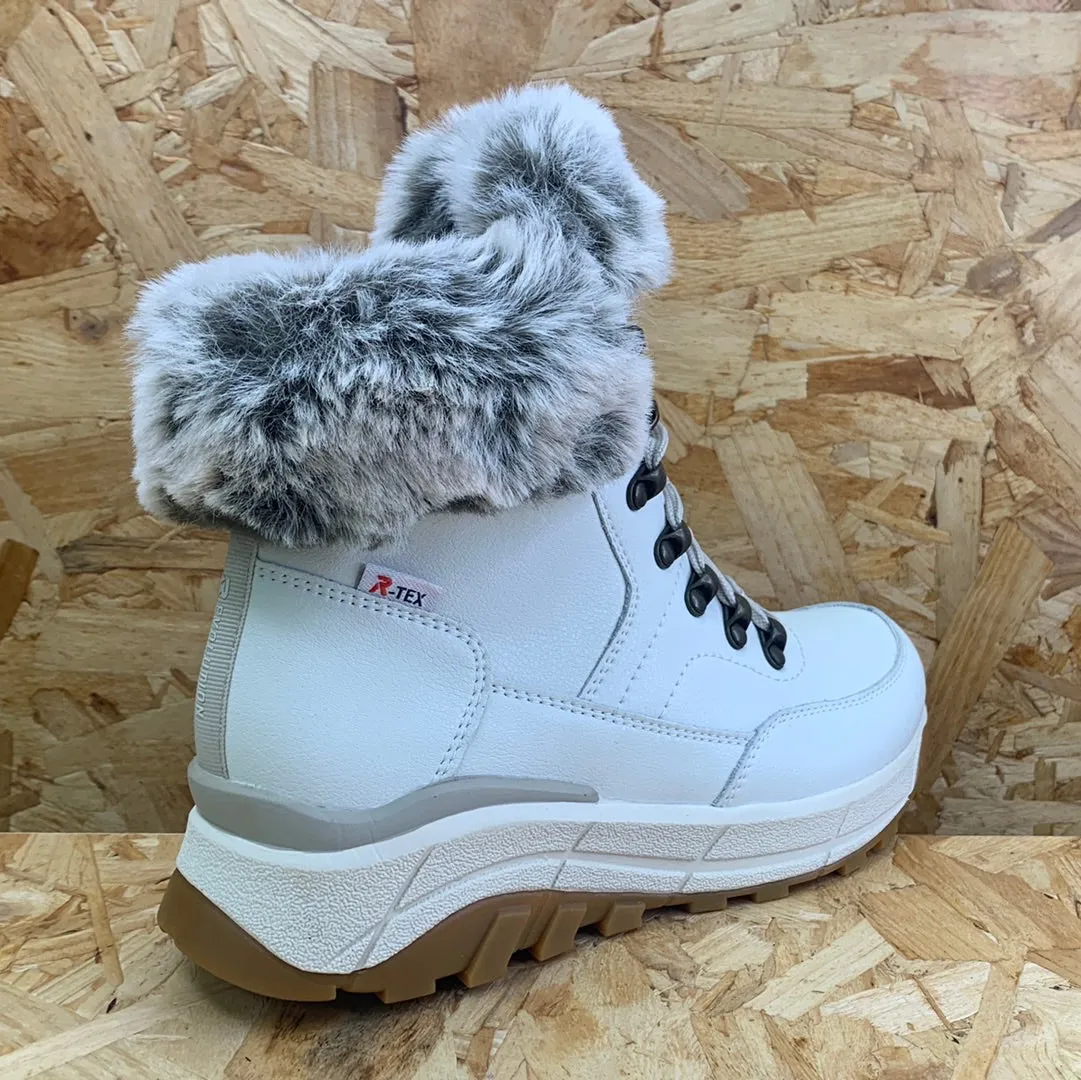 Rieker Womens R-Tex Wool Lined Thermal Leather Fashion Boots - White