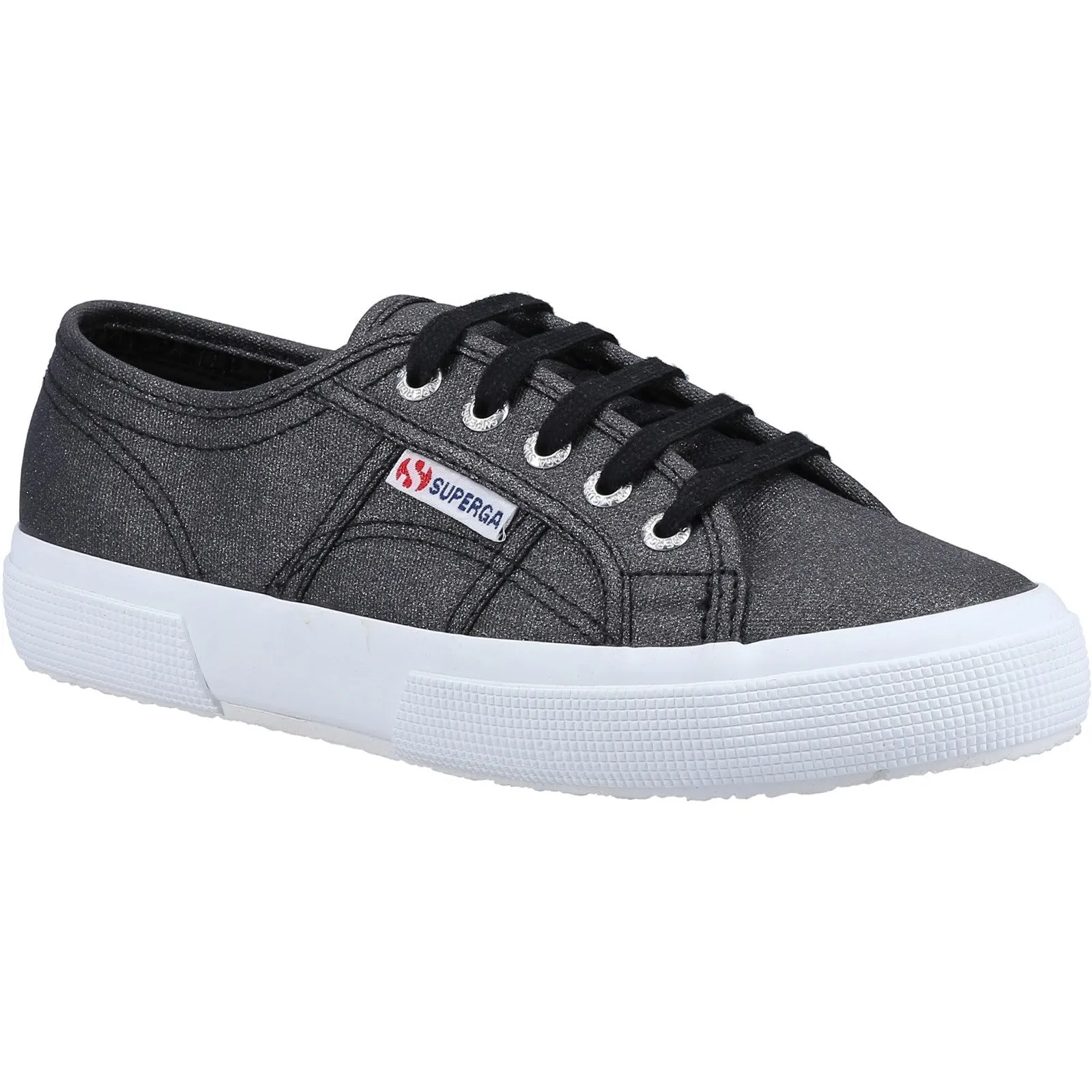 Superga Womens 2750 Glitter Canvas Trainers - Black