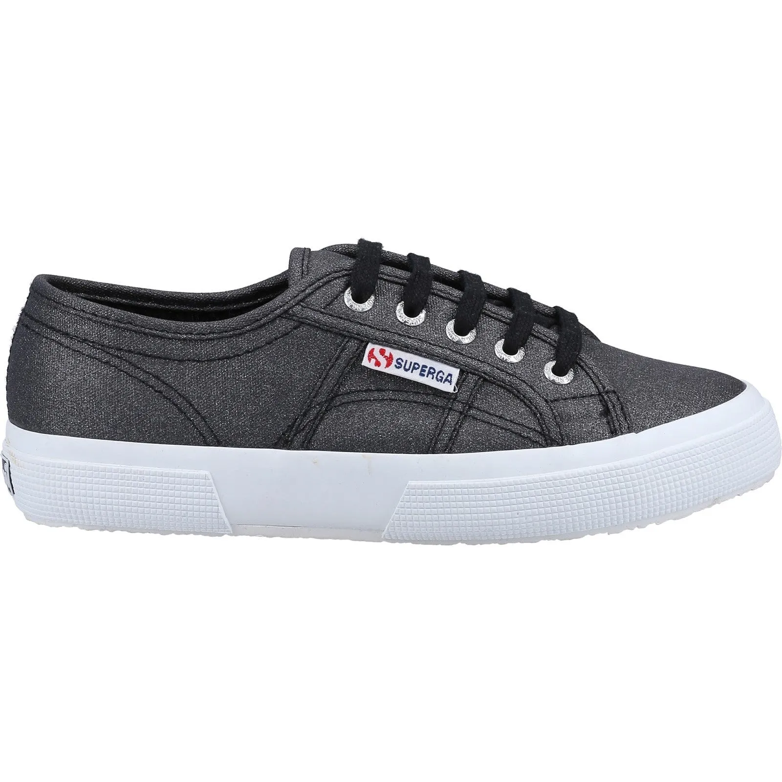 Superga Womens 2750 Glitter Canvas Trainers - Black