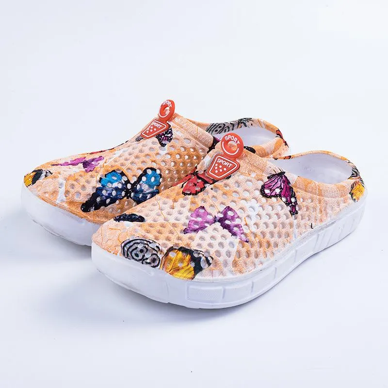 Women's hollow breathable backless water shoes antiskid beach sandals