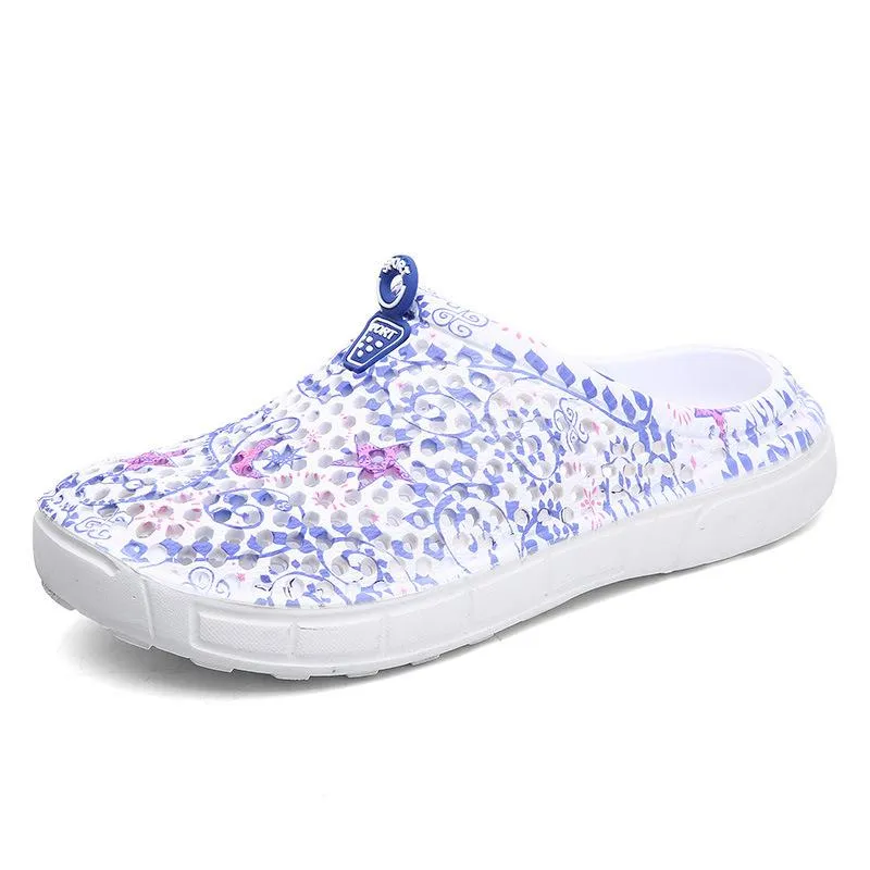 Women's hollow breathable backless water shoes antiskid beach sandals