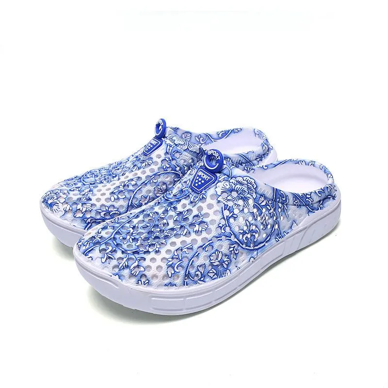 Women's hollow breathable backless water shoes antiskid beach sandals