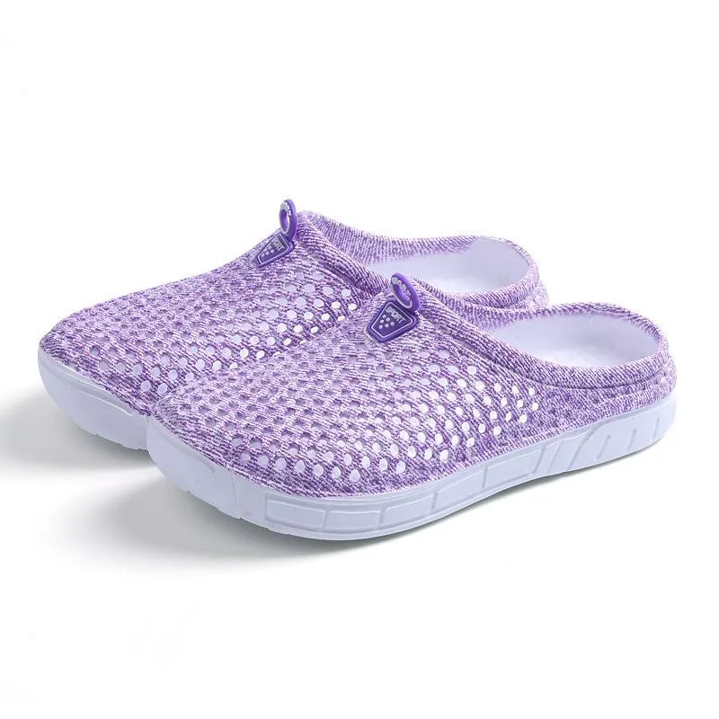 Women's hollow breathable backless water shoes antiskid beach sandals