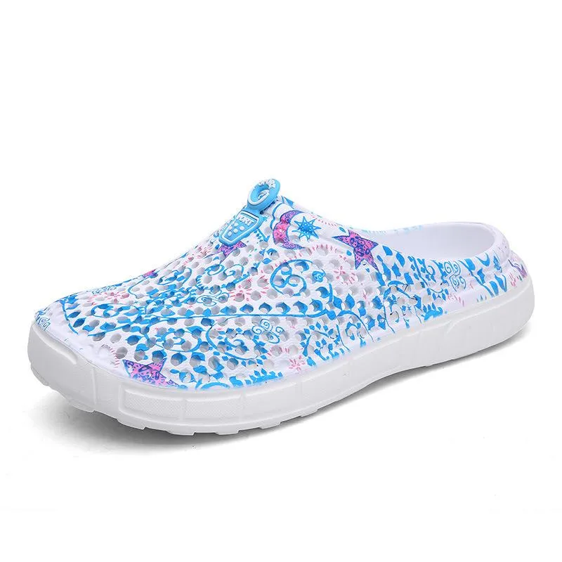 Women's hollow breathable backless water shoes antiskid beach sandals