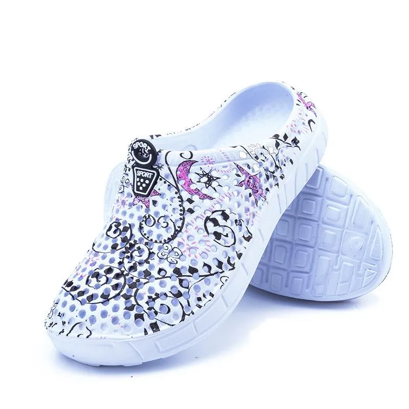 Women's hollow breathable backless water shoes antiskid beach sandals