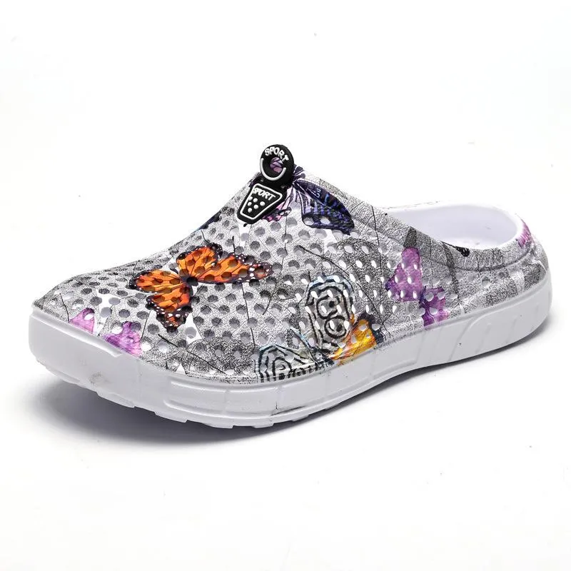 Women's hollow breathable backless water shoes antiskid beach sandals
