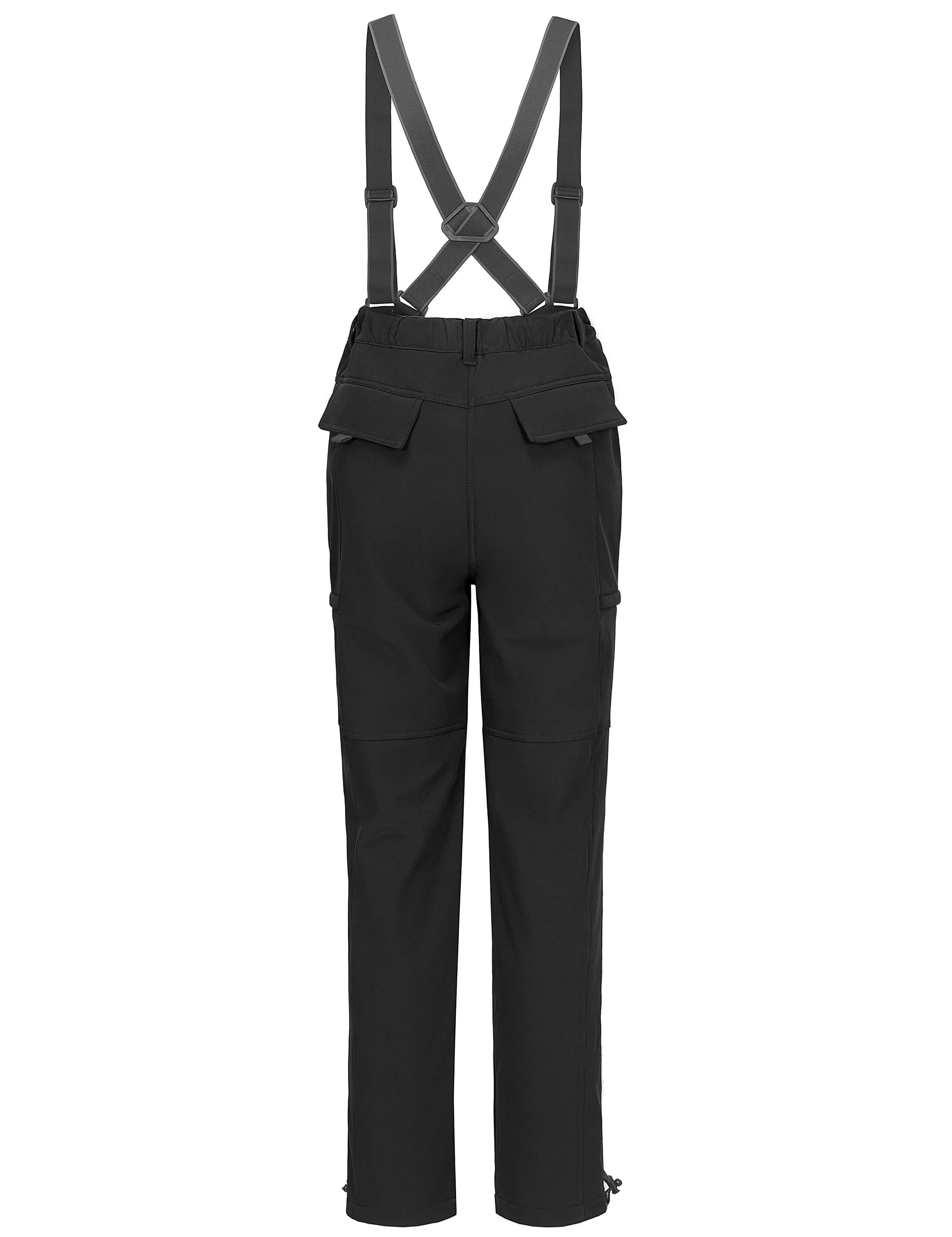 Women's Ski Bibs Insulated Water Resistant Windproof Snow Pants with Adjustable Suspenders