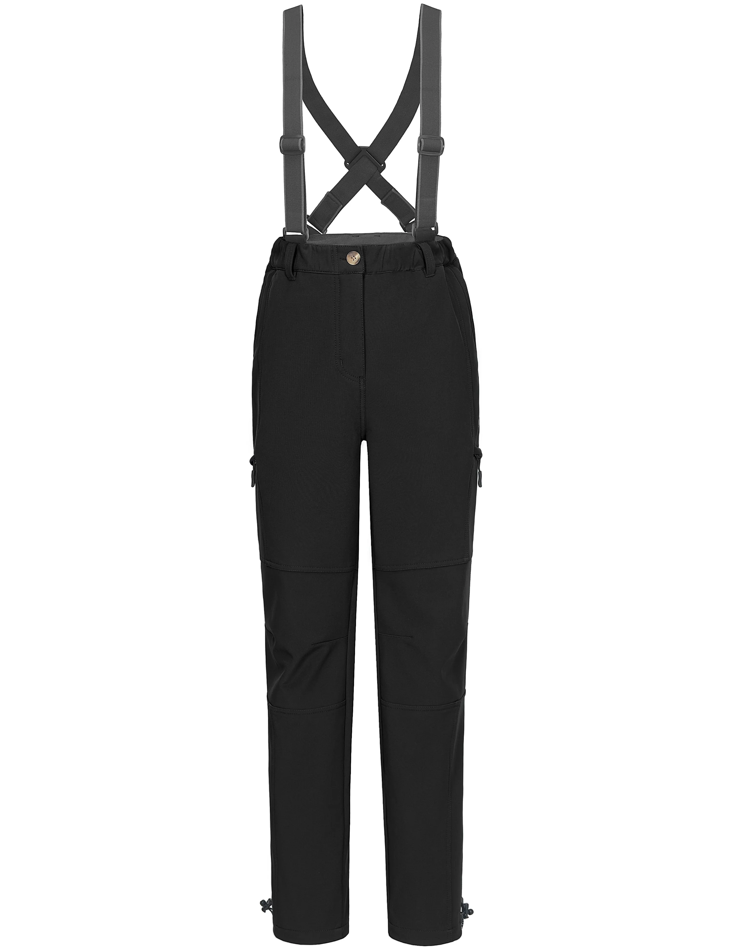Women's Ski Bibs Insulated Water Resistant Windproof Snow Pants with Adjustable Suspenders