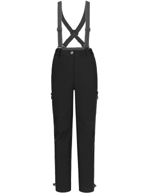 Women's Ski Bibs Insulated Water Resistant Windproof Snow Pants with Adjustable Suspenders
