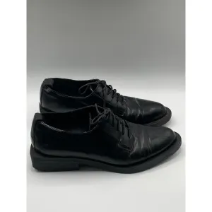ZARA Women's Black Faux Leather Almond-Toe Lace-Up Oxford Shoes SZ 36(US6)